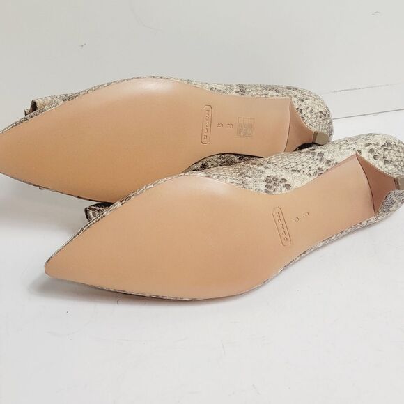 NEW Coach Mandy Kitten Heel Snakeskin Embossed Leather Pumps SIZE 8 - Picture 10 of 11
